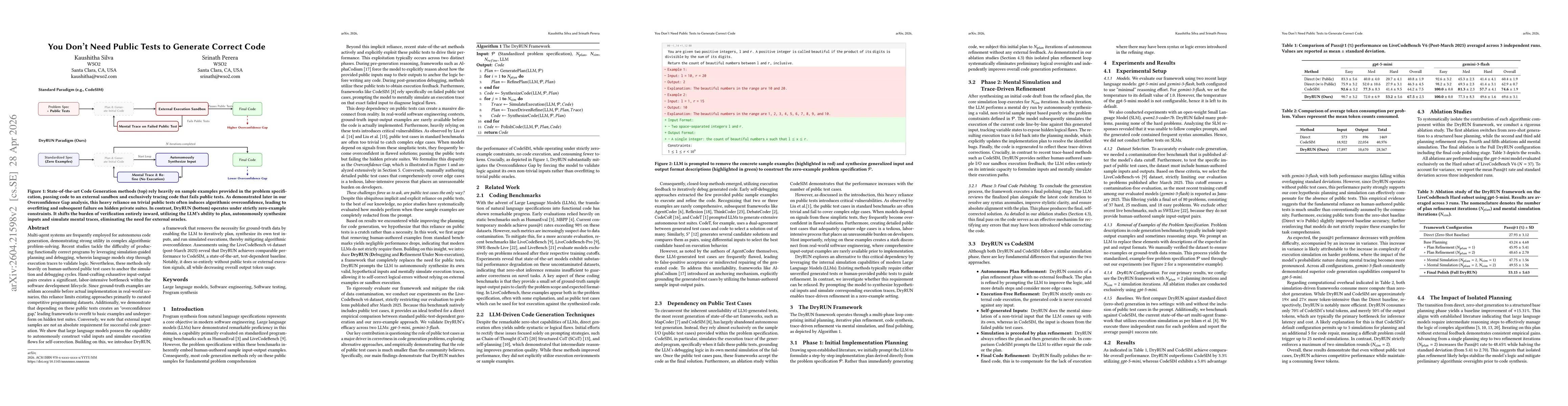 Thumbnail for DryRUN: On the Role of Public Tests in LLM-Driven Code Generation