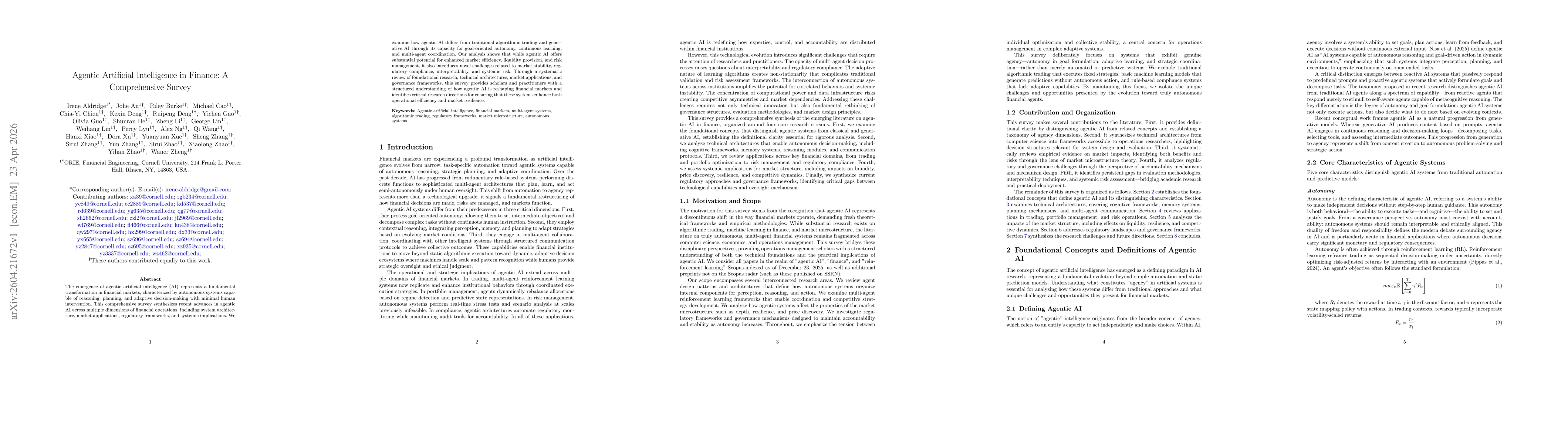 Thumbnail for Agentic Artificial Intelligence in Finance: A Comprehensive Survey