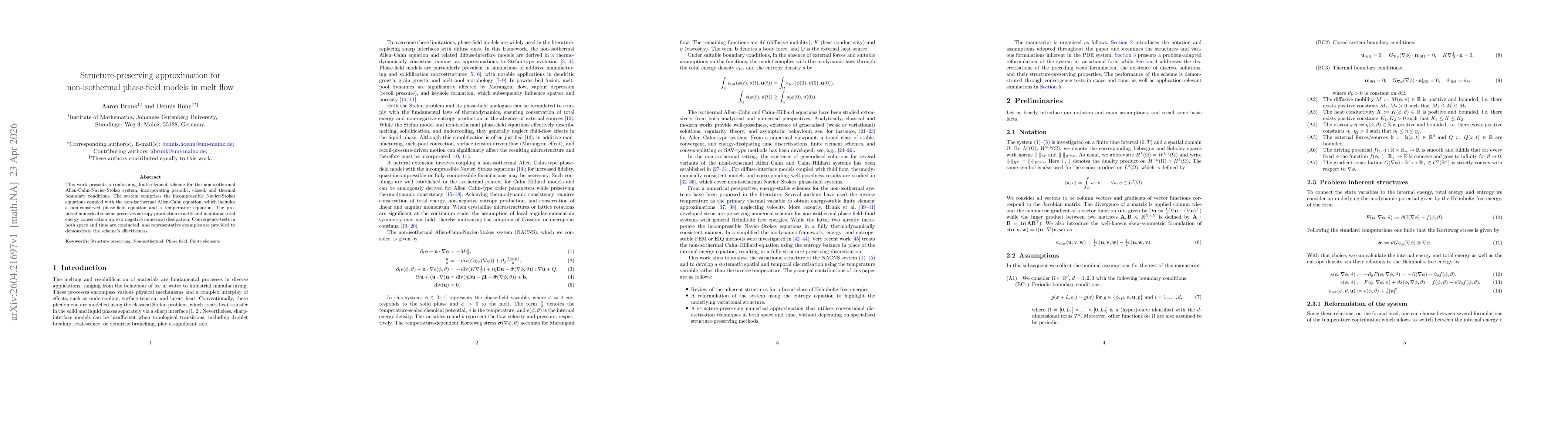 Thumbnail for Structure-preserving approximation for non-isothermal phase-field models in melt flow
