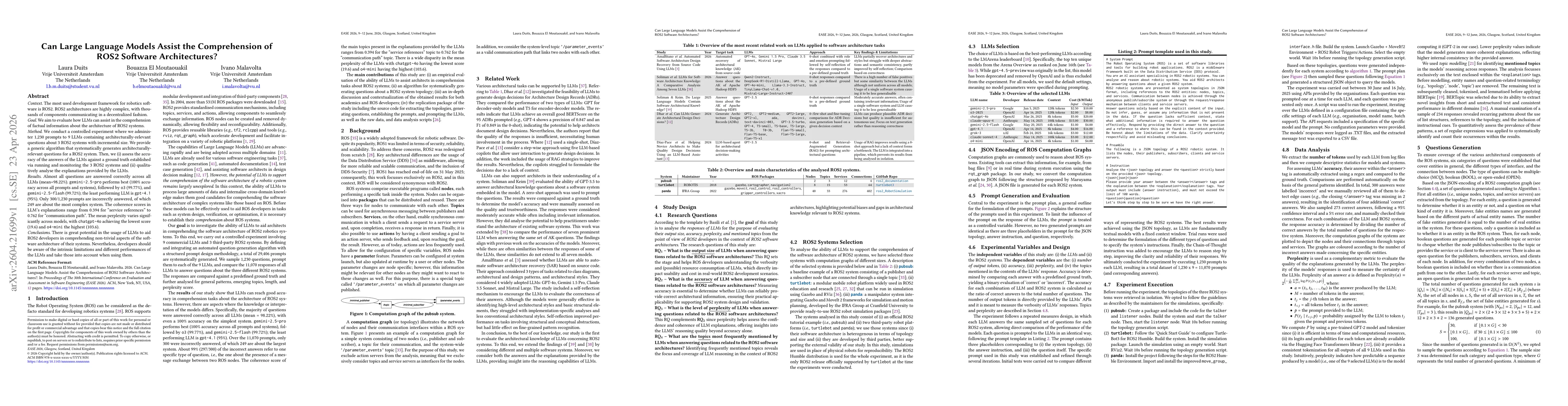 Thumbnail for Can Large Language Models Assist the Comprehension of ROS2 Software Architectures?