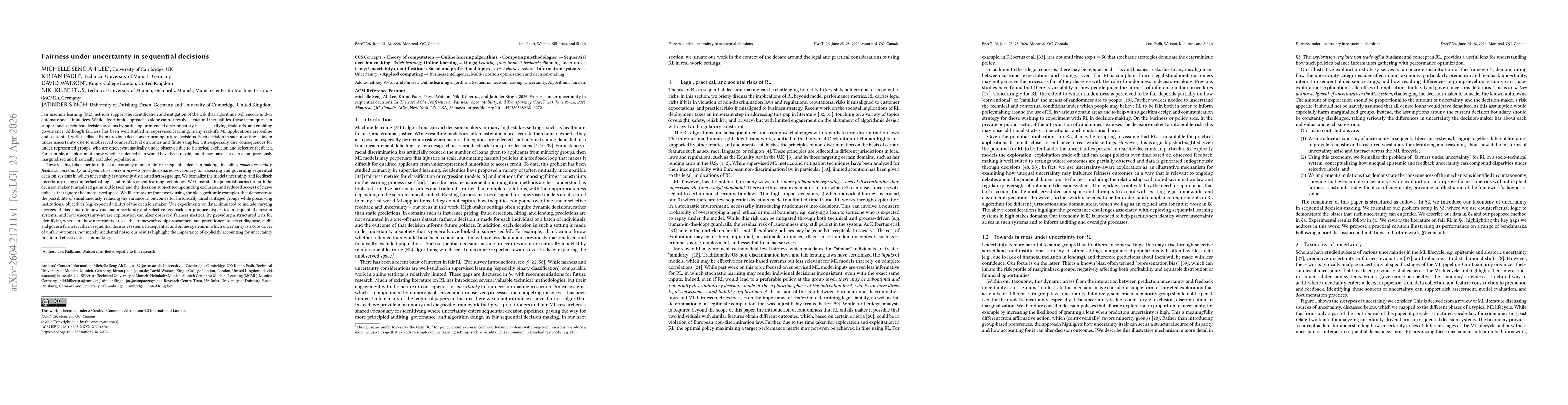 Thumbnail for Fairness under uncertainty in sequential decisions