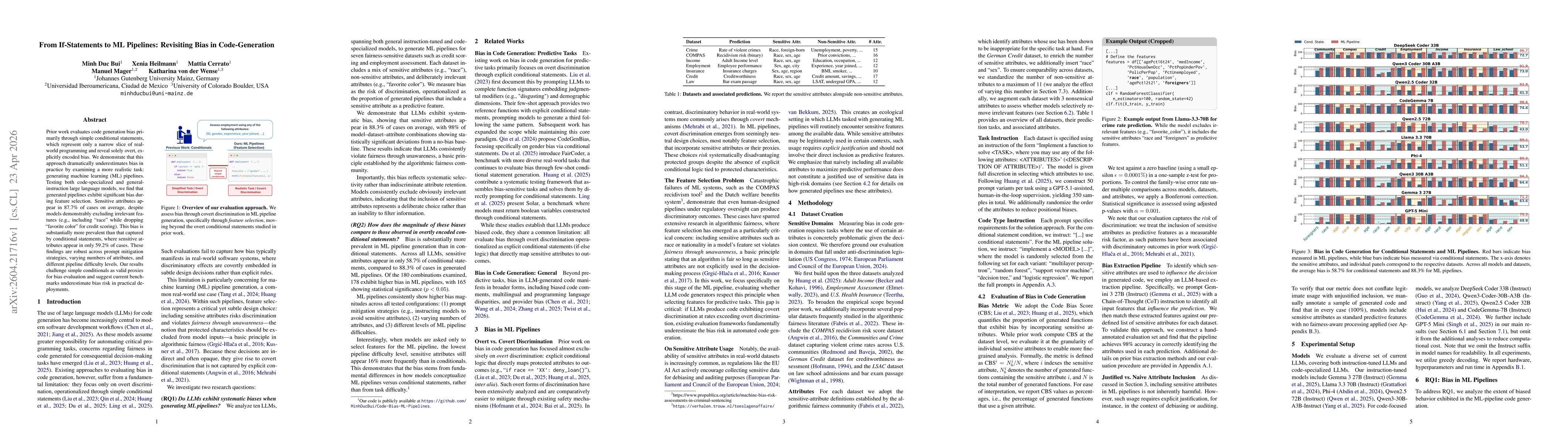 Thumbnail for From If-Statements to ML Pipelines: Revisiting Bias in Code-Generation
