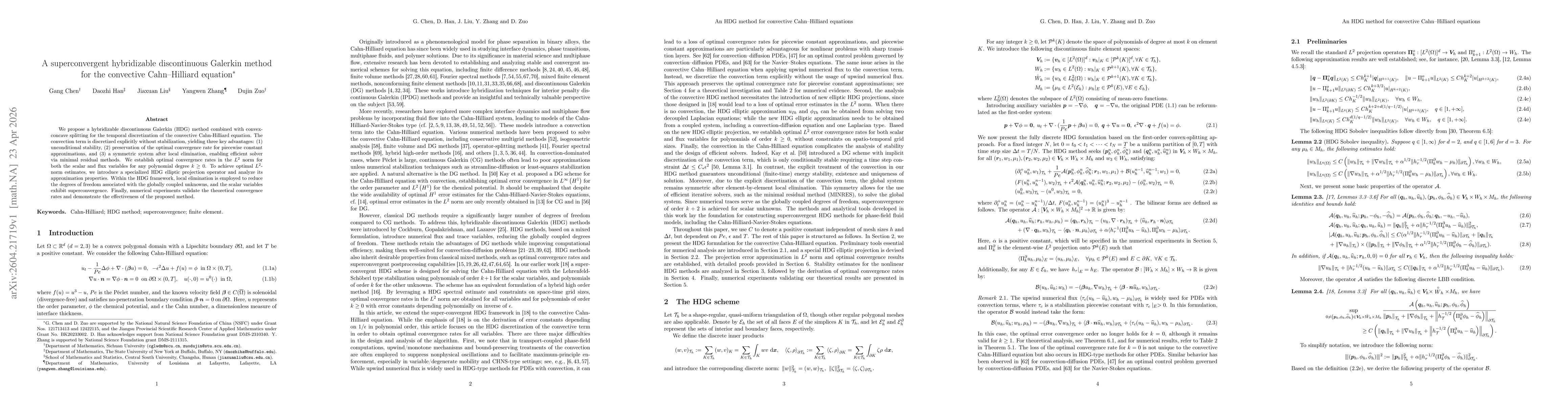 Thumbnail for A superconvergent hybridizable discontinuous Galerkin method for the convective Cahn--Hilliard equation