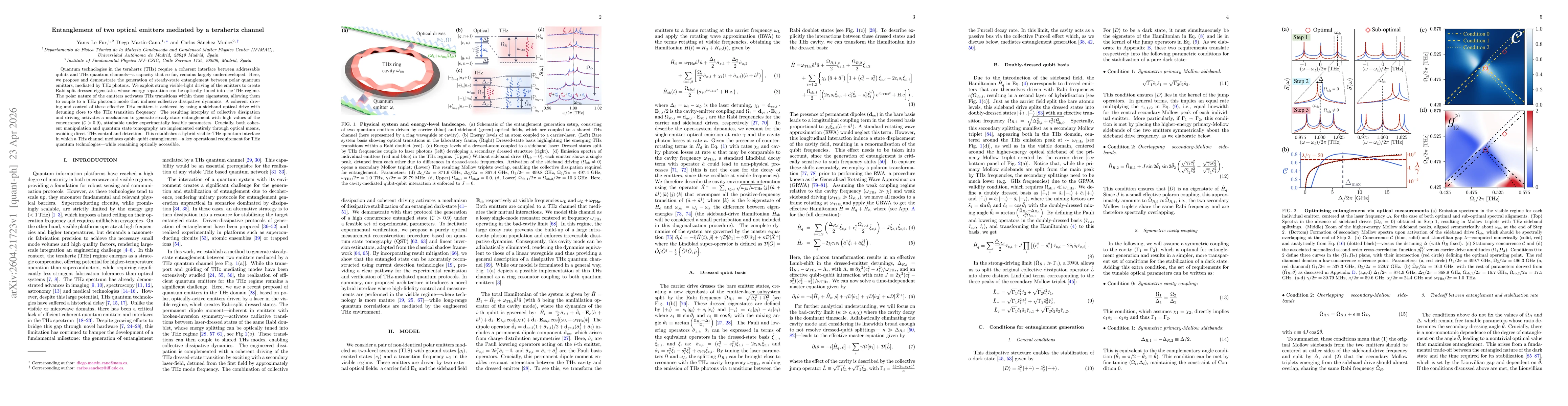 Thumbnail for Entanglement of two optical emitters mediated by a terahertz channel