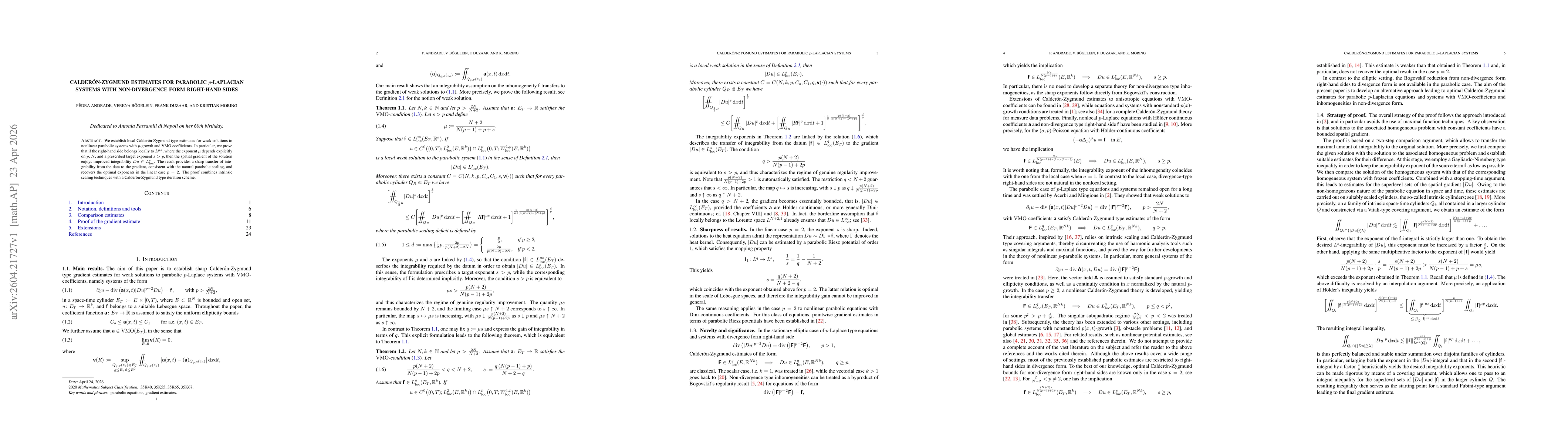 Thumbnail for Calderón-Zygmund estimates for parabolic $p$-Laplacian systems with non-divergence form right-hand sides