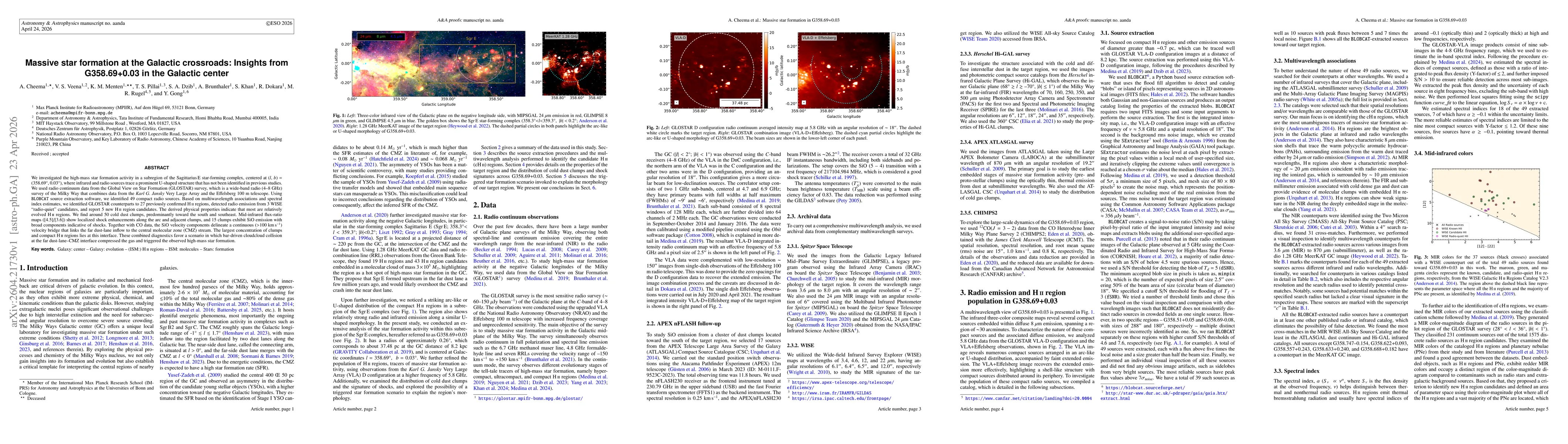 Thumbnail for Massive star formation at the Galactic crossroads: Insights from G358.69+0.03 in the Galactic center