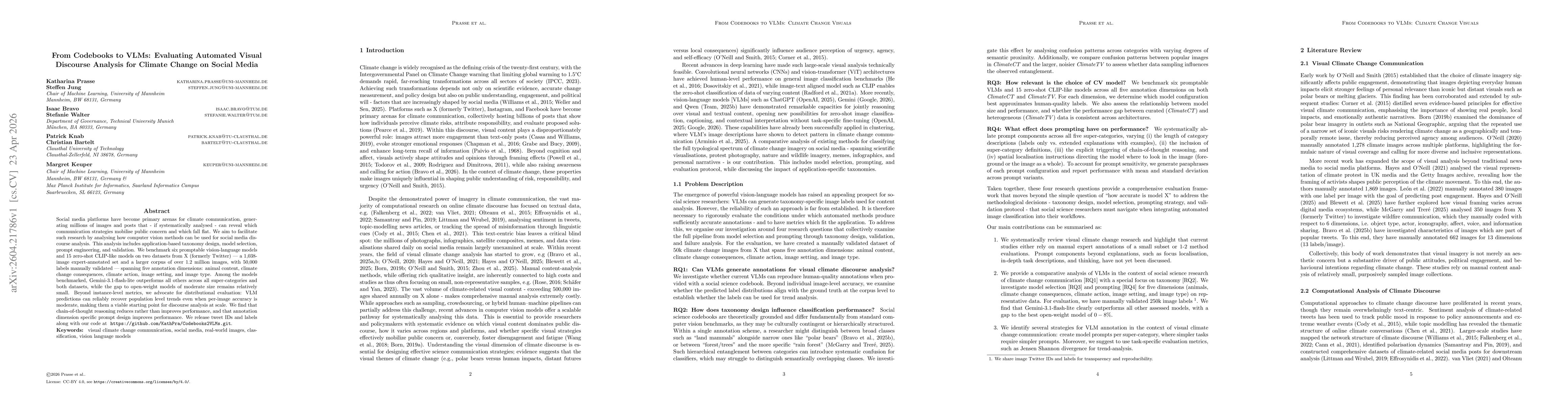 Thumbnail for From Codebooks to VLMs: Evaluating Automated Visual Discourse Analysis for Climate Change on Social Media