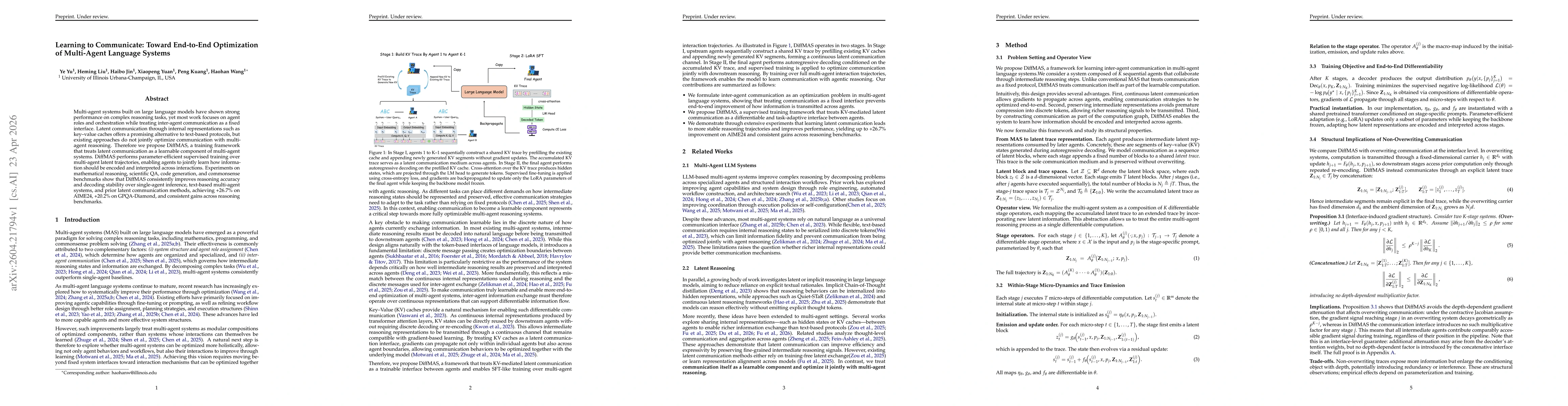 Thumbnail for Learning to Communicate: Toward End-to-End Optimization of Multi-Agent Language Systems