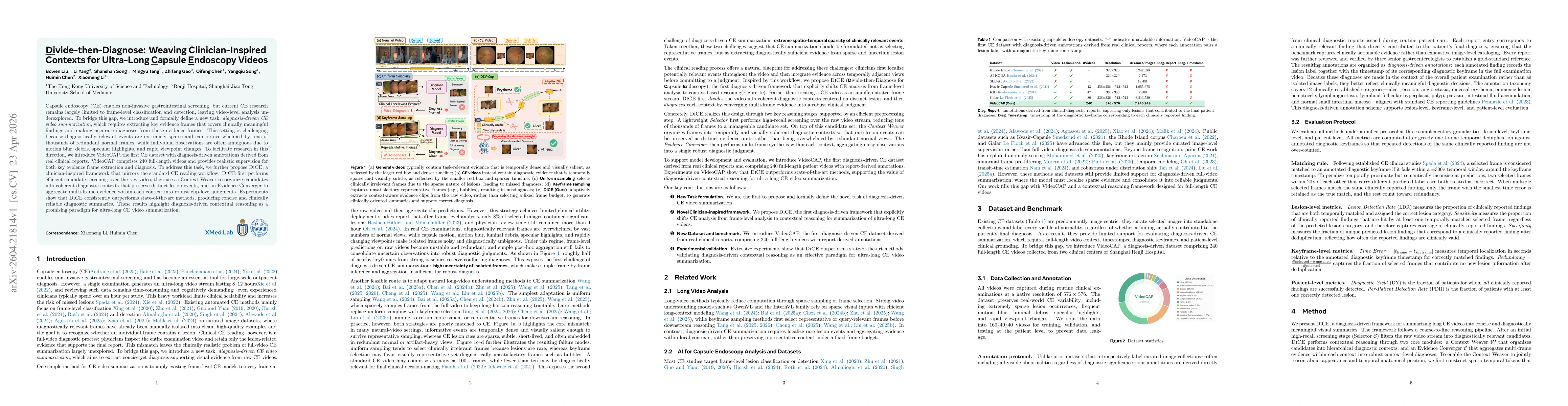 Thumbnail for Divide-then-Diagnose: Weaving Clinician-Inspired Contexts for Ultra-Long Capsule Endoscopy Videos