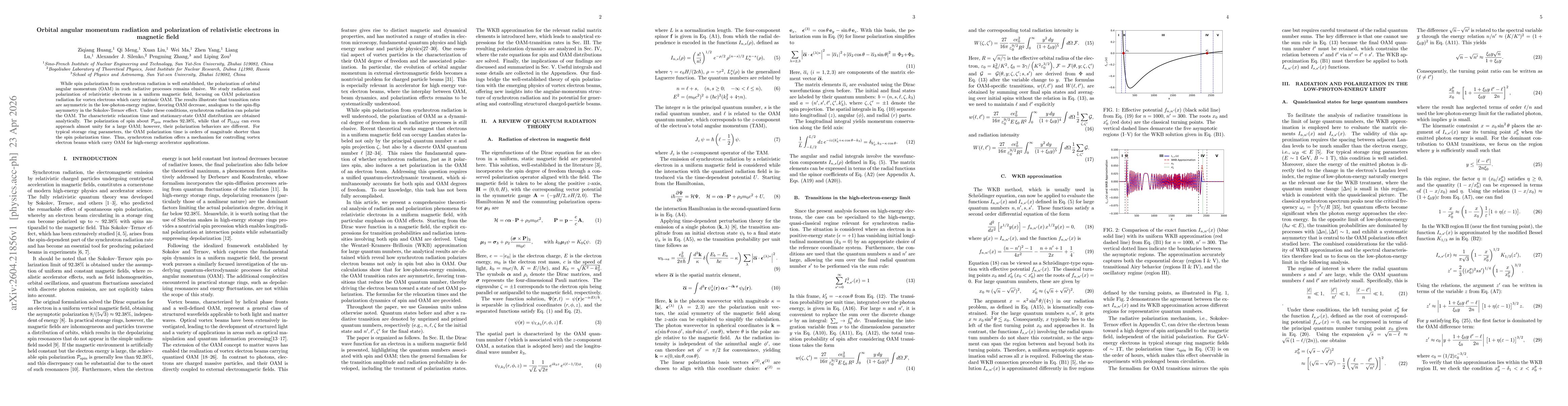 Thumbnail for Orbital angular momentum radiation and polarization of relativistic electrons in magnetic fields