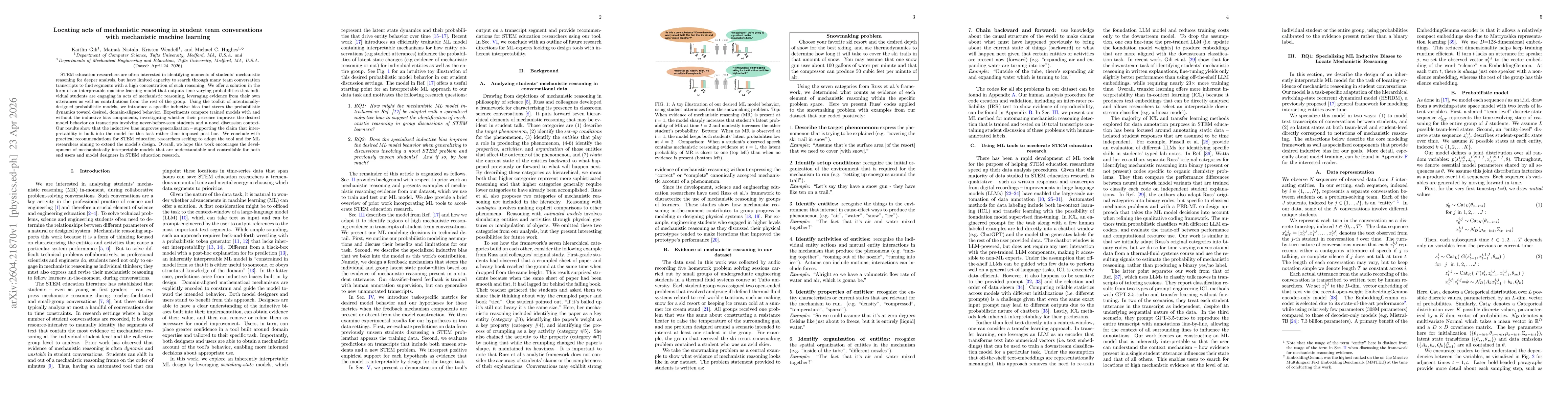 Thumbnail for Locating acts of mechanistic reasoning in student team conversations with mechanistic machine learning