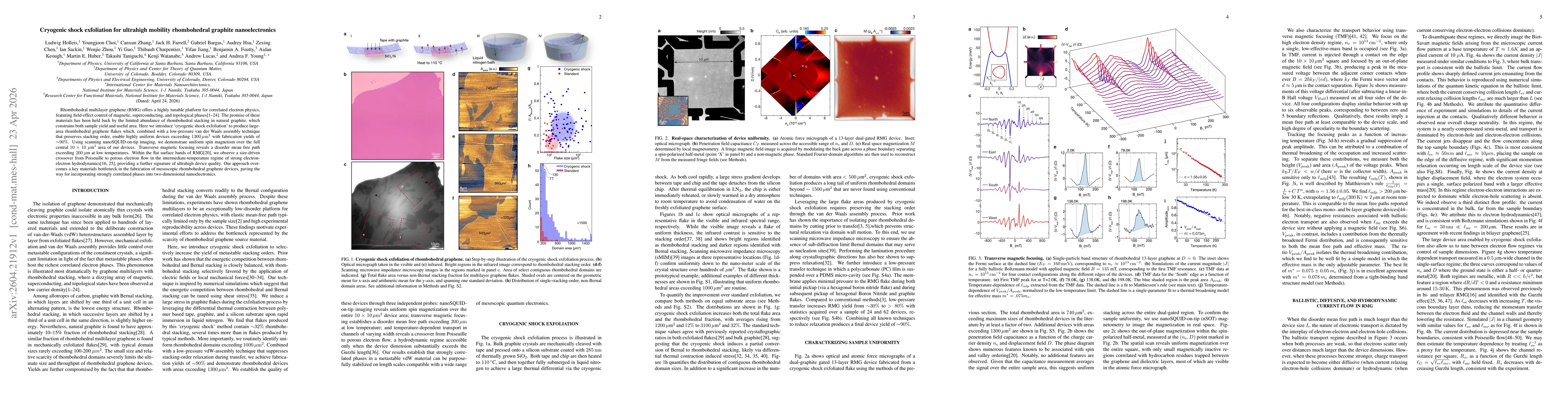 Thumbnail for Cryogenic shock exfoliation for ultrahigh mobility rhombohedral graphite nanoelectronics