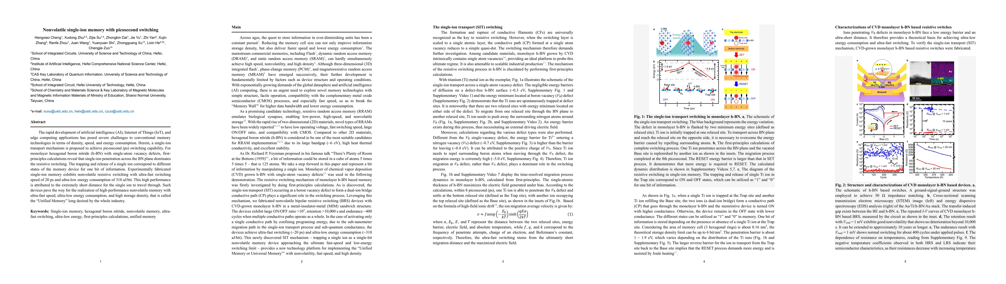 Thumbnail for Nonvolatile single-ion memory with picosecond switching