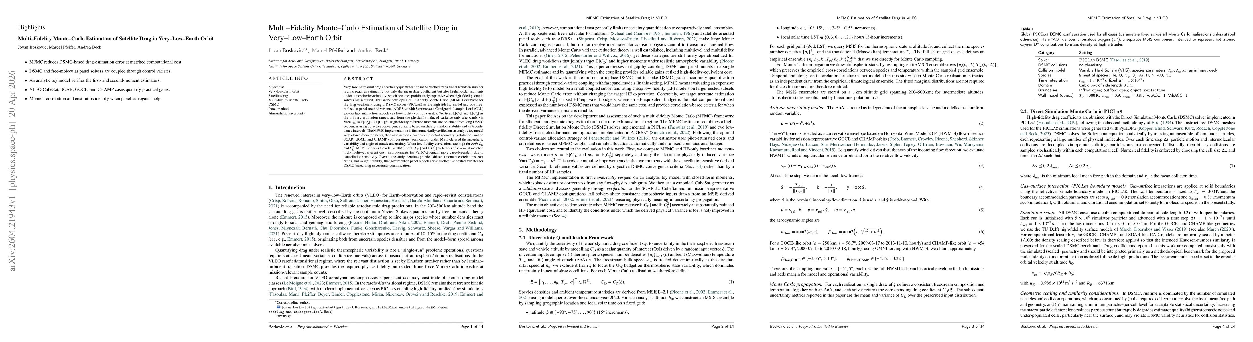 Thumbnail for Multi-Fidelity Monte-Carlo Estimation of Satellite Drag in Very-Low-Earth Orbit