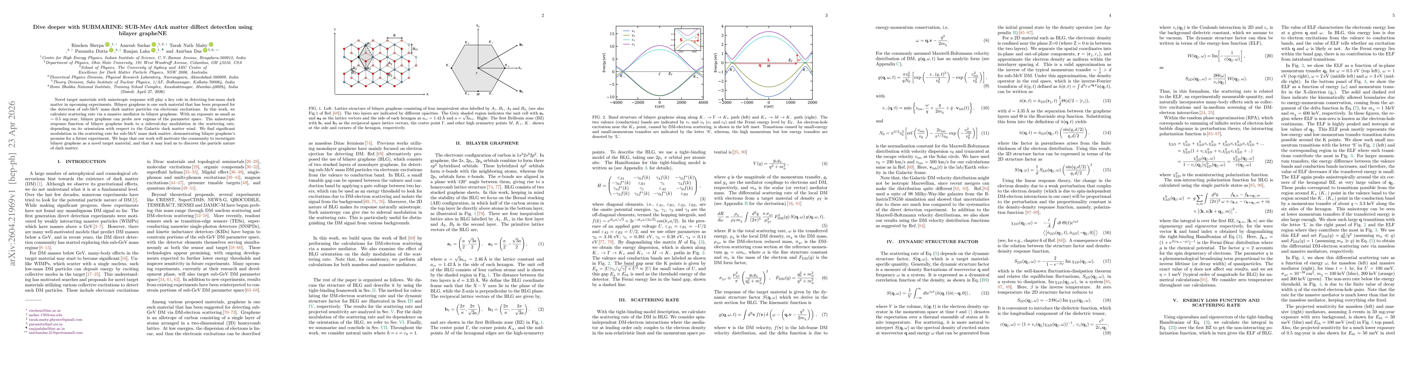 Thumbnail for Dive deeper with SUBMARINE: SUB-Mev dArk matter diRect detectIon using bilayer grapheNE