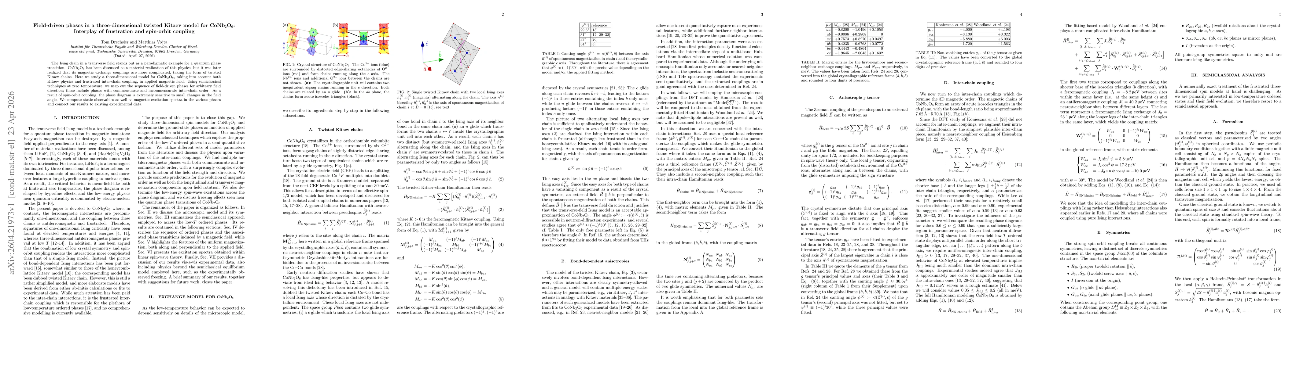 Thumbnail for Field-driven phases in a three-dimensional twisted Kitaev model for CoNb$_2$O$_6$: Interplay of frustration and spin-orbit coupling