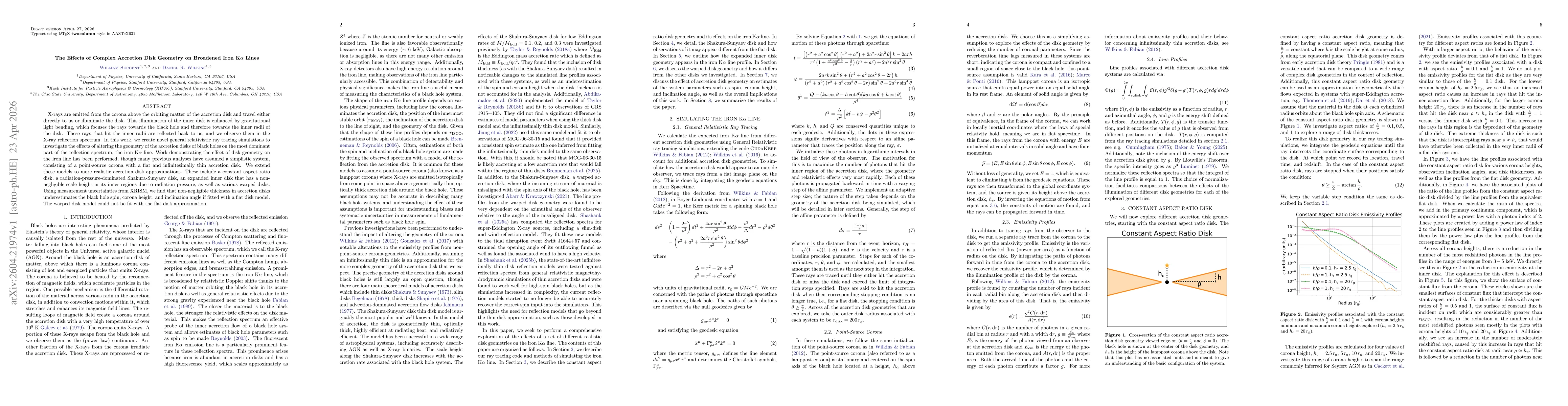 Thumbnail for The Effects of Complex Accretion Disk Geometry on Broadened Iron K$α$ Lines