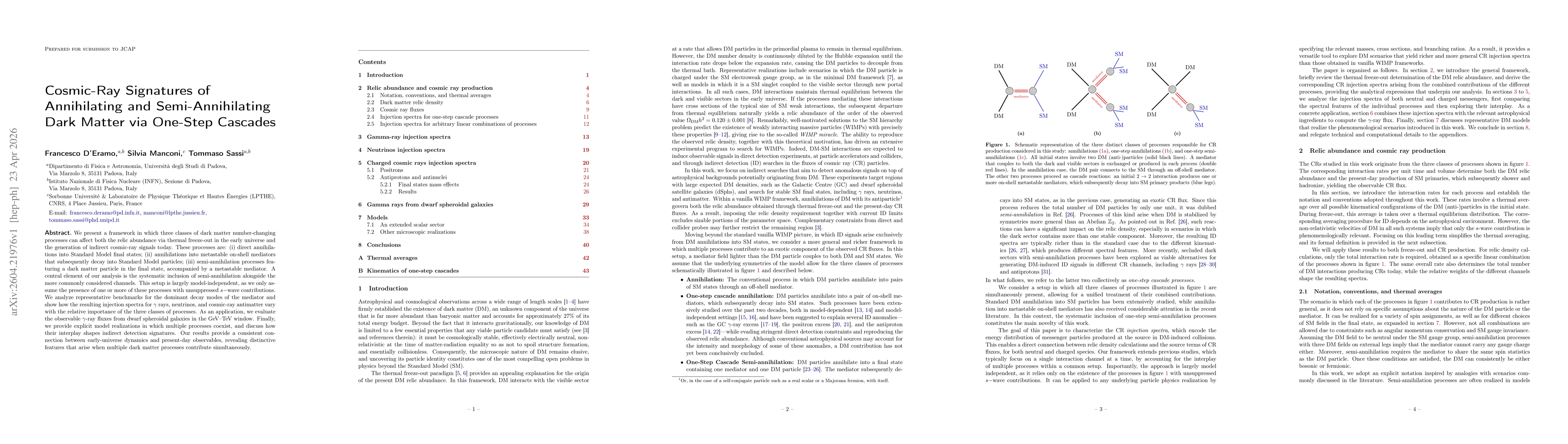 Thumbnail for Cosmic-Ray Signatures of Annihilating and Semi-Annihilating Dark Matter via One-Step Cascades
