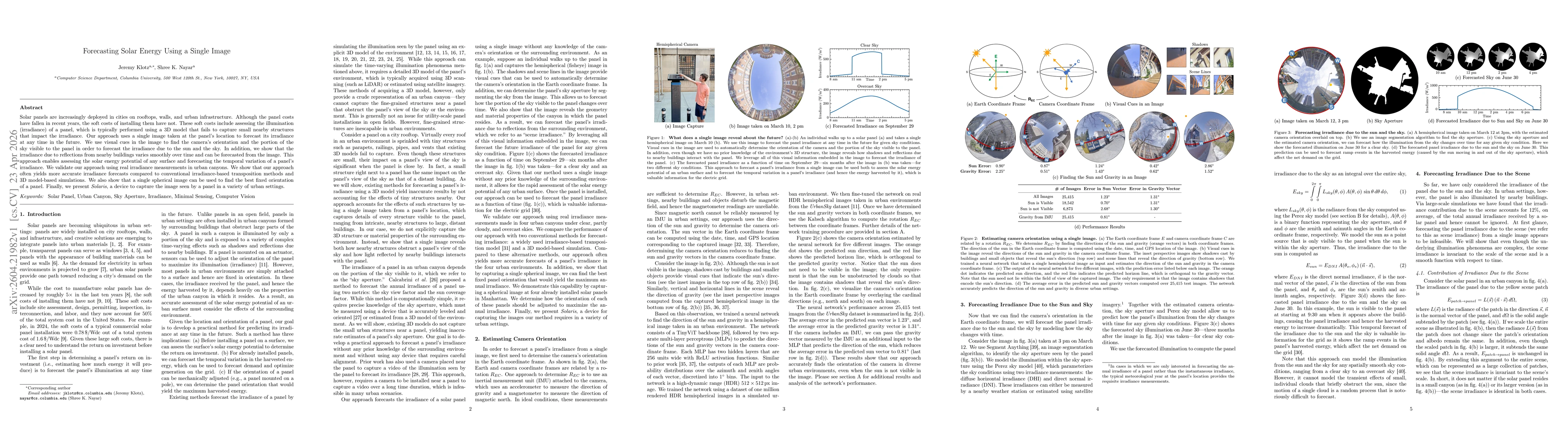 Thumbnail for Forecasting Solar Energy Using a Single Image
