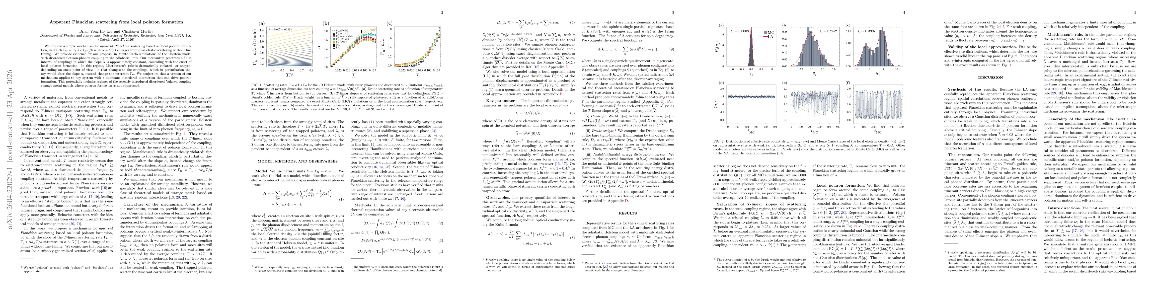 Thumbnail for Apparent Planckian scattering from local polaron formation