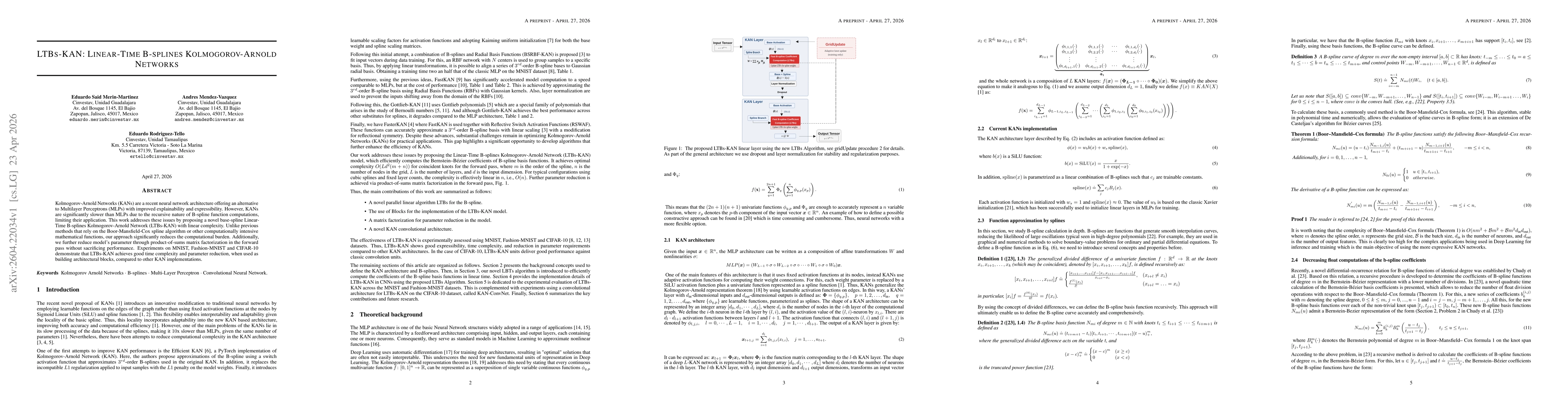 Thumbnail for LTBs-KAN: Linear-Time B-splines Kolmogorov-Arnold Networks