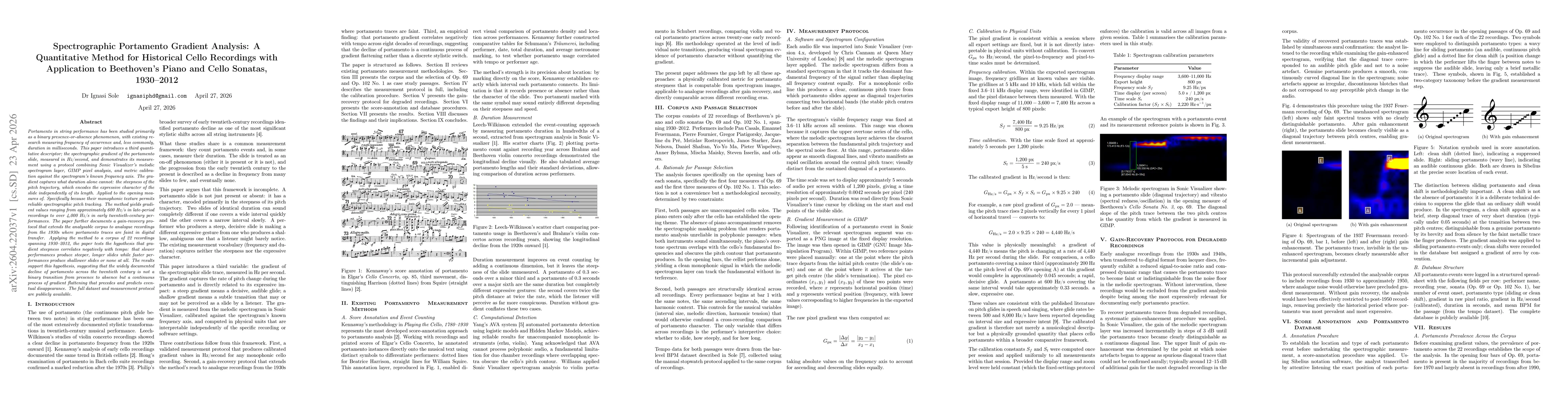 Thumbnail for Spectrographic Portamento Gradient Analysis: A Quantitative Method for Historical Cello Recordings with Application to Beethoven's Piano and Cello Sonatas, 1930--2012