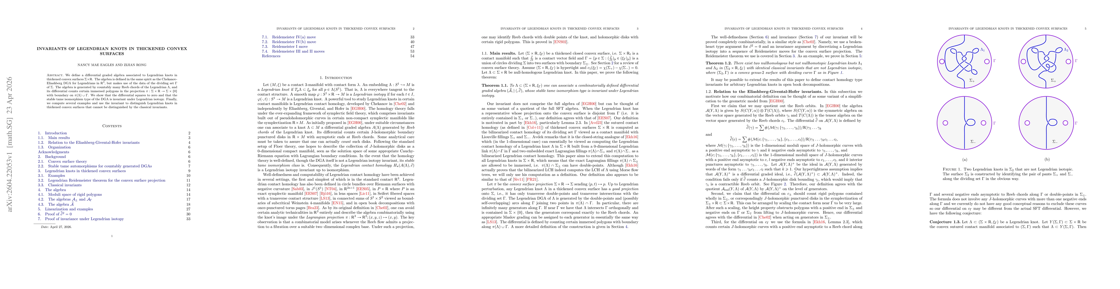 Thumbnail for Invariants of Legendrian knots in thickened convex surfaces