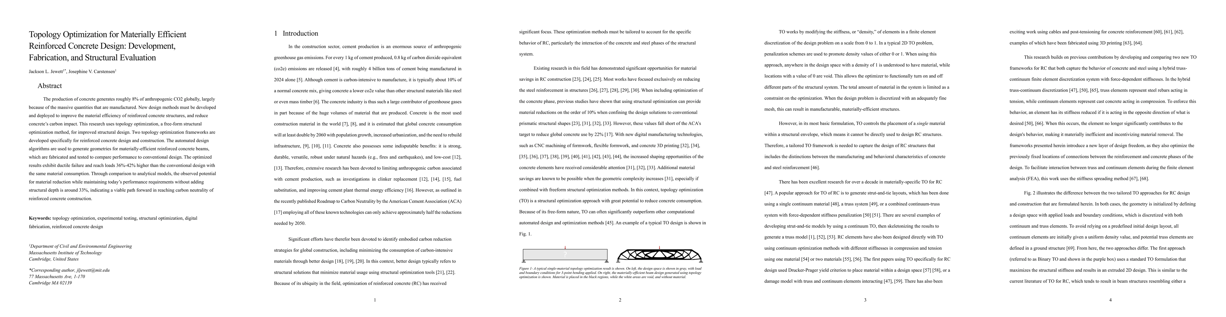 Thumbnail for Topology Optimization for Materially Efficient Reinforced Concrete Design: Development, Fabrication, and Structural Evaluation