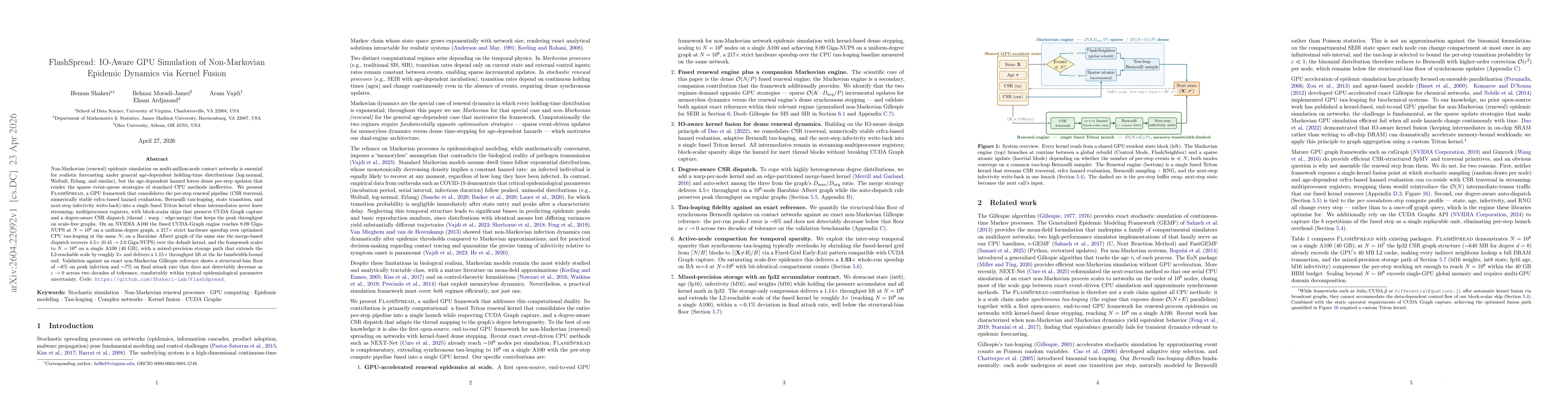 Thumbnail for FlashSpread: IO-Aware GPU Simulation of Non-Markovian Epidemic Dynamics via Kernel Fusion