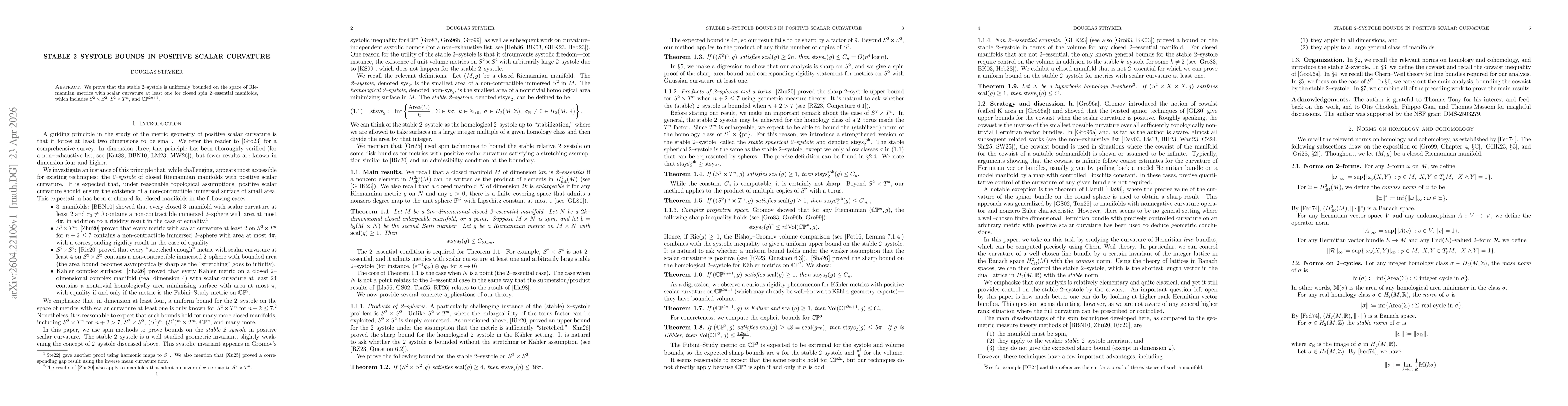 Thumbnail for Stable 2-systole bounds in positive scalar curvature
