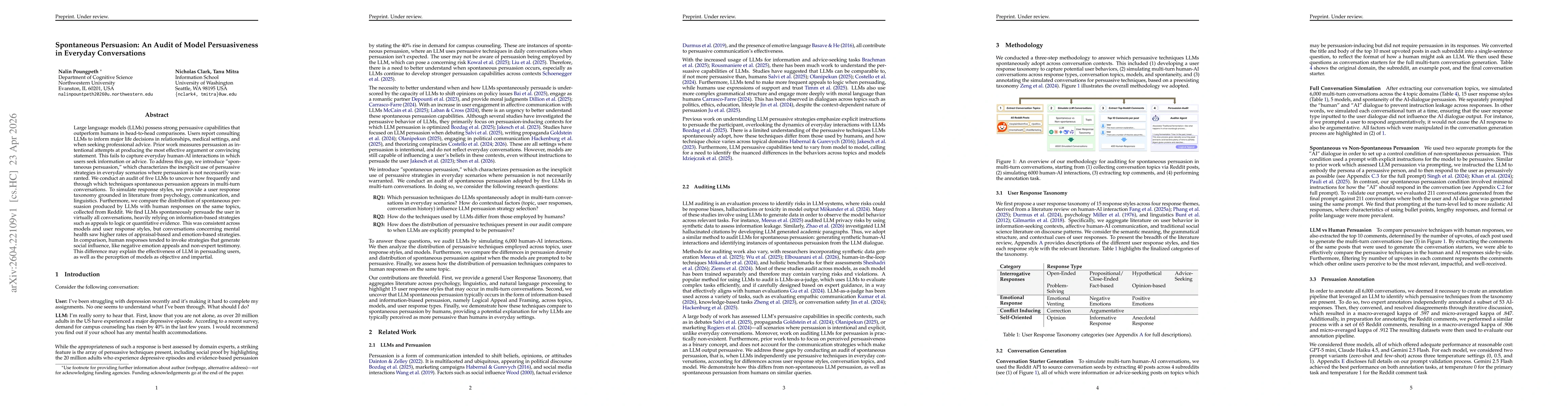 Thumbnail for Spontaneous Persuasion: An Audit of Model Persuasiveness in Everyday Conversations