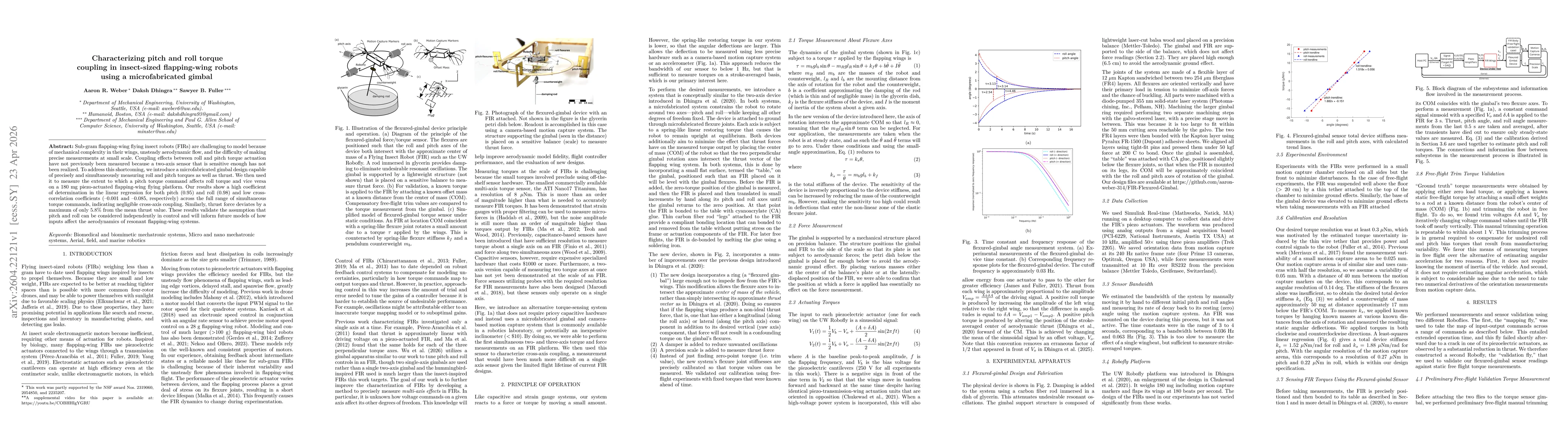 Thumbnail for Characterizing pitch and roll torque coupling in insect-sized flapping-wing robots using a microfabricated gimbal