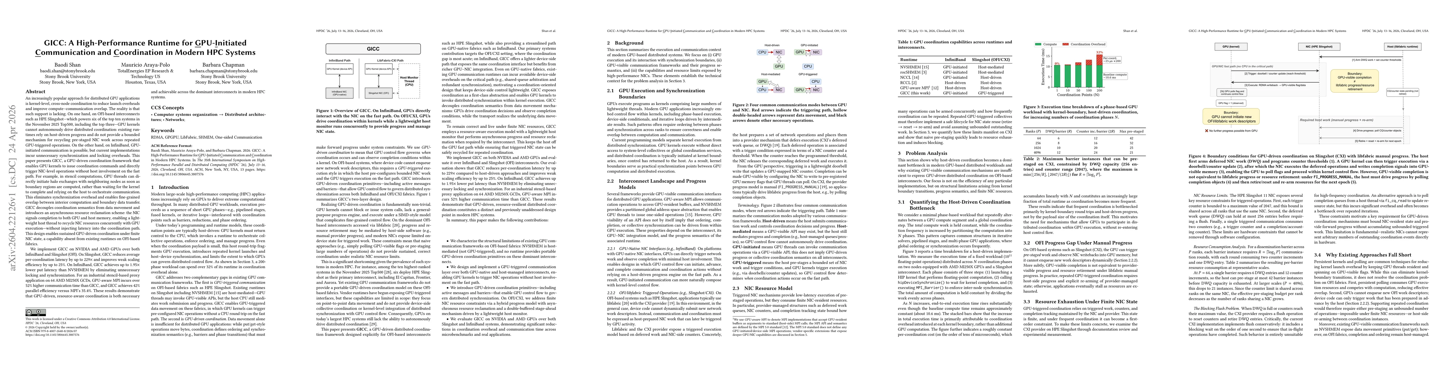 Thumbnail for GICC: A High-Performance Runtime for GPU-Initiated Communication and Coordination in Modern HPC Systems