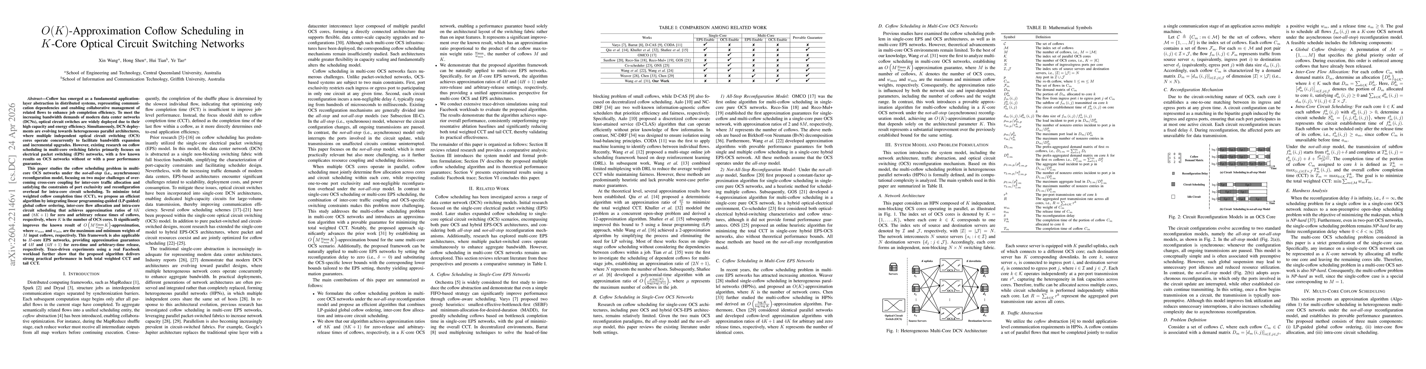 Thumbnail for $O(K)$-Approximation Coflow Scheduling in $K$-Core Optical Circuit Switching Networks