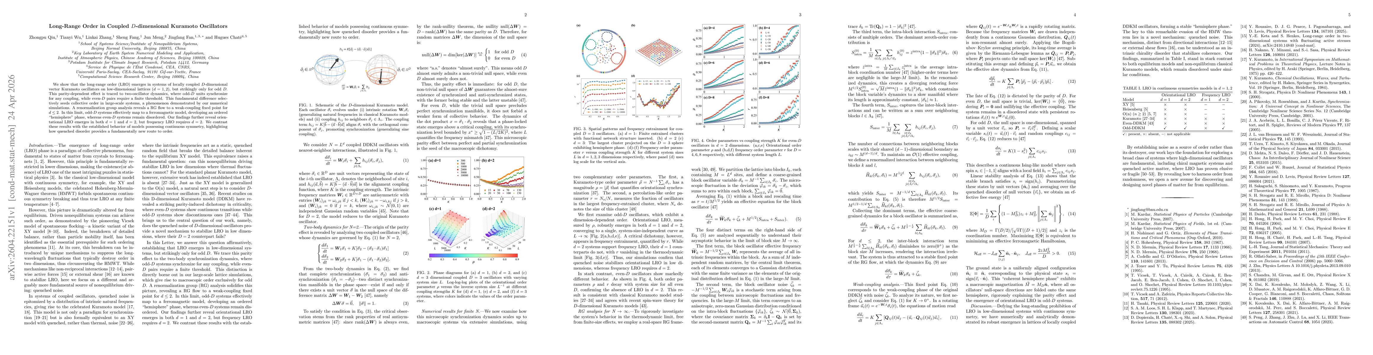 Thumbnail for Long-Range Order in Coupled $D$-dimensional Kuramoto Oscillators