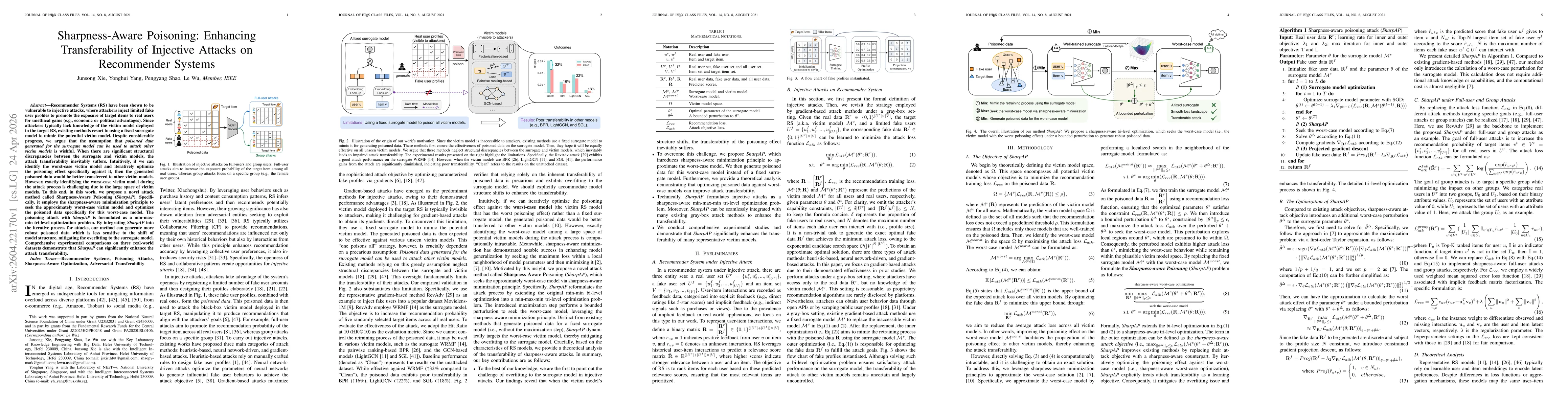 Thumbnail for Sharpness-Aware Poisoning: Enhancing Transferability of Injective Attacks on Recommender Systems