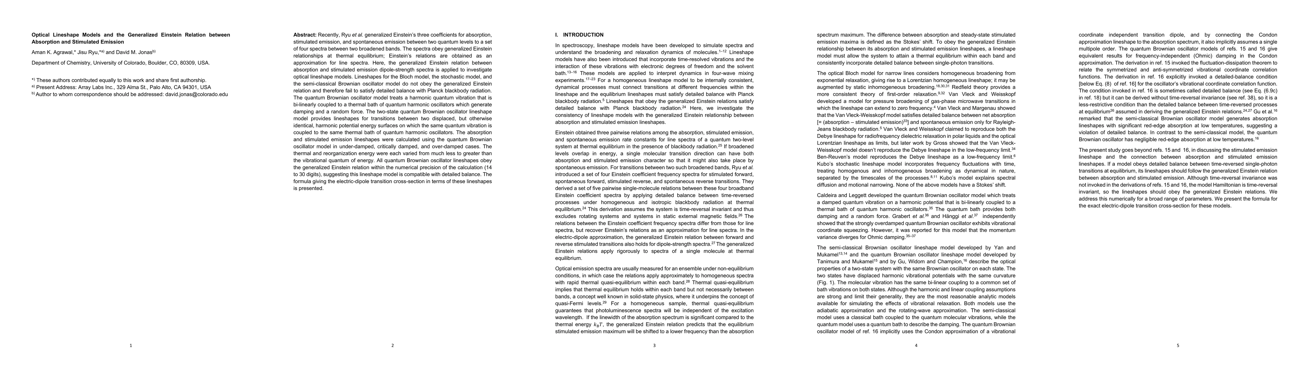 Thumbnail for Optical Lineshape Models and the Generalized Einstein Relation between Absorption and Stimulated Emission