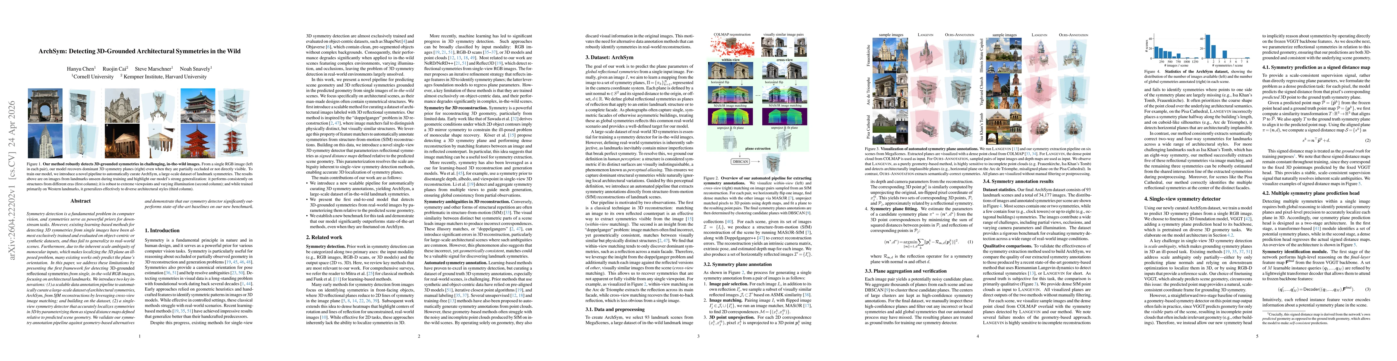 Thumbnail for ArchSym: Detecting 3D-Grounded Architectural Symmetries in the Wild