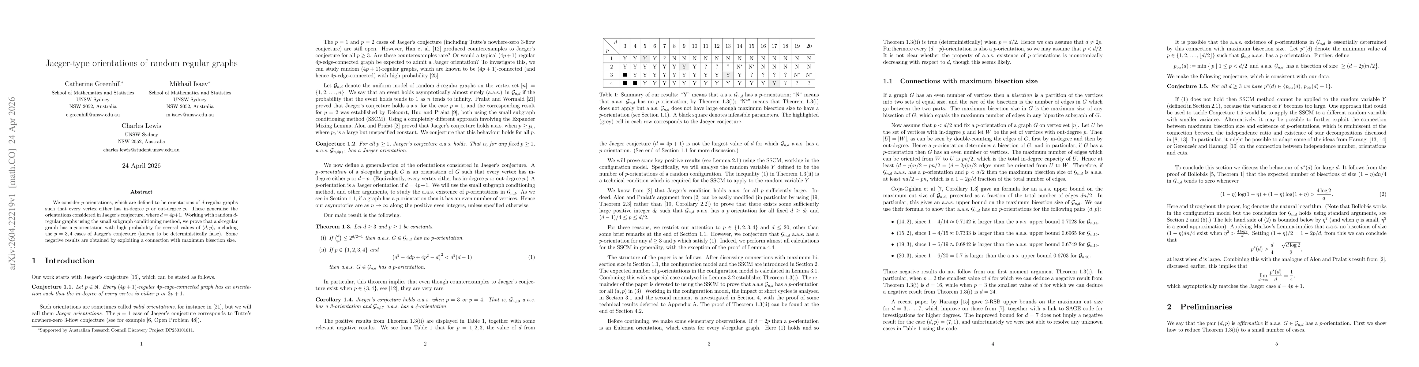Thumbnail for Jaeger-type orientations of random regular graphs