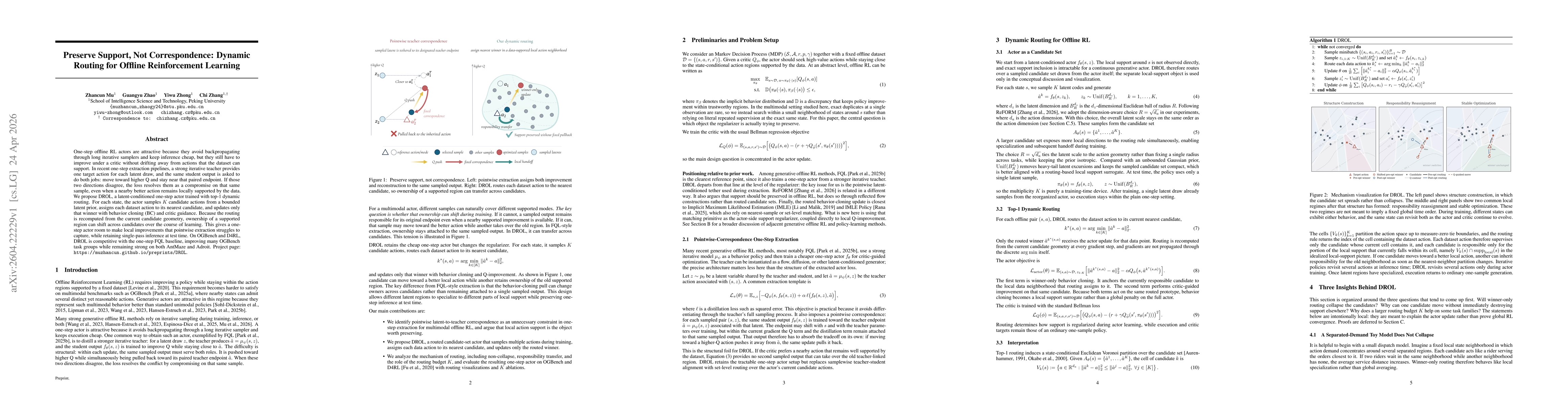 Thumbnail for Preserve Support, Not Correspondence: Dynamic Routing for Offline Reinforcement Learning