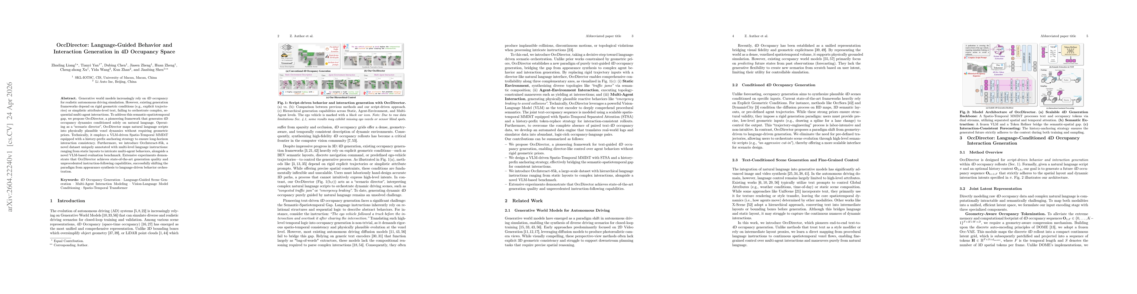 Thumbnail for OccDirector: Language-Guided Behavior and Interaction Generation in 4D Occupancy Space