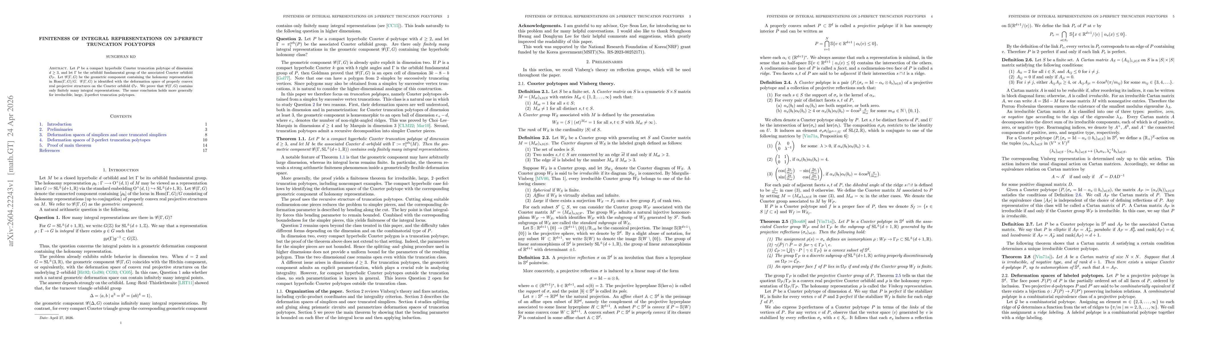 Thumbnail for Finiteness of integral representations on 2-perfect truncation polytopes
