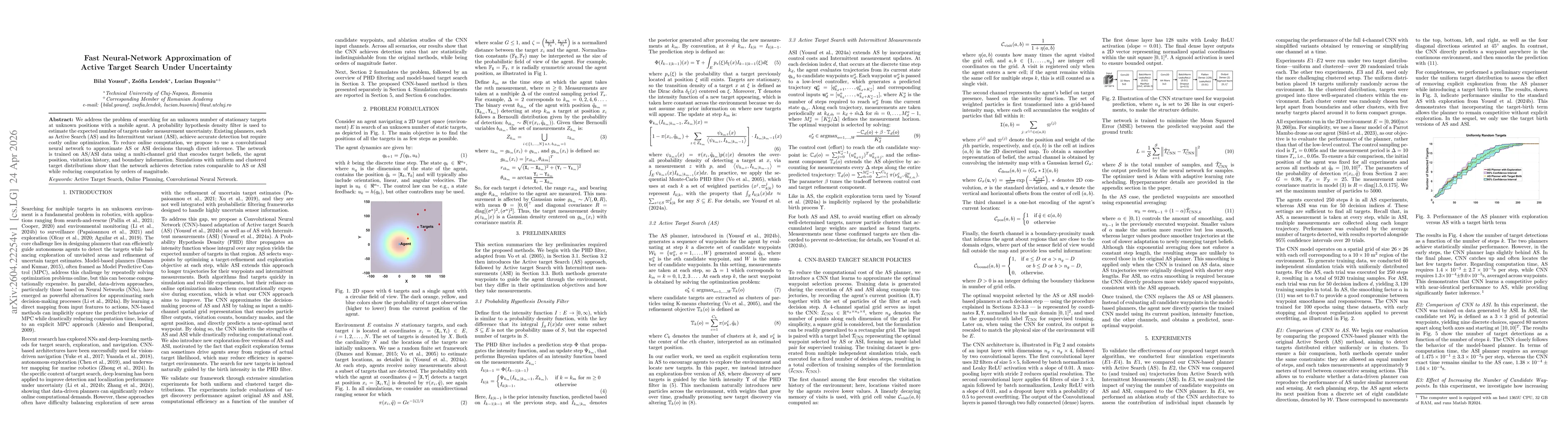 Thumbnail for Fast Neural-Network Approximation of Active Target Search Under Uncertainty