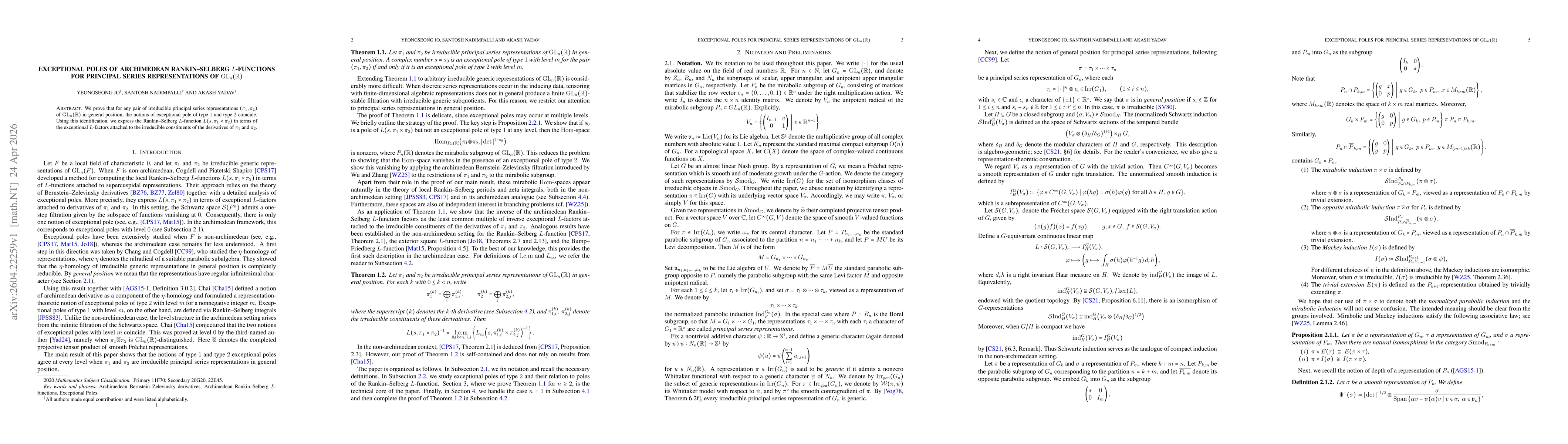 Thumbnail for Exceptional poles of archimedean Rankin-Selberg L-functions for principal series representations of GL(n,R)