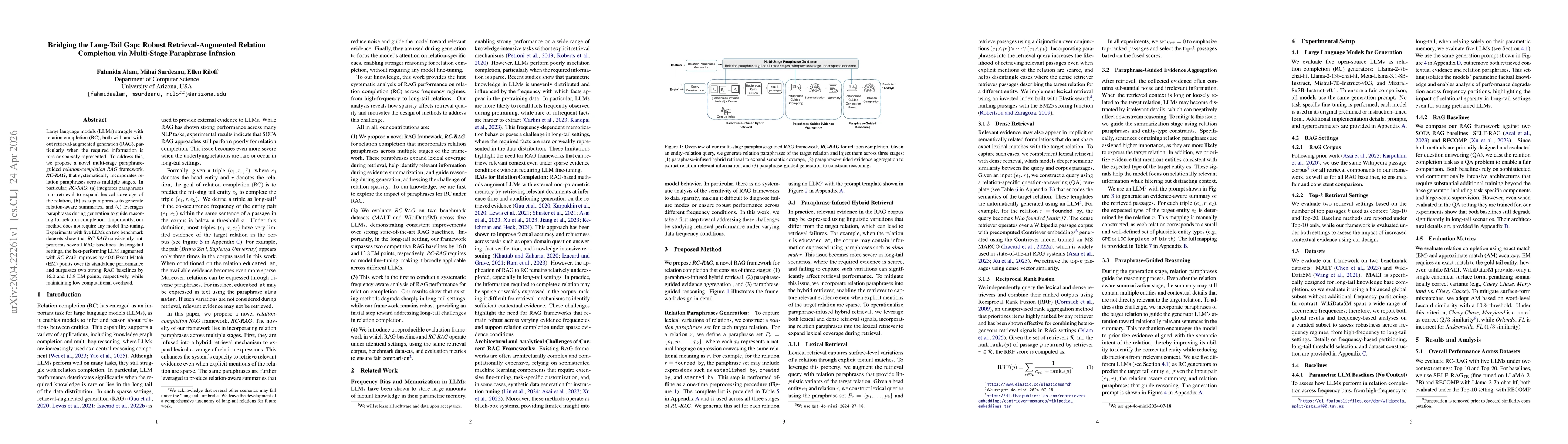 Thumbnail for Bridging the Long-Tail Gap: Robust Retrieval-Augmented Relation Completion via Multi-Stage Paraphrase Infusion