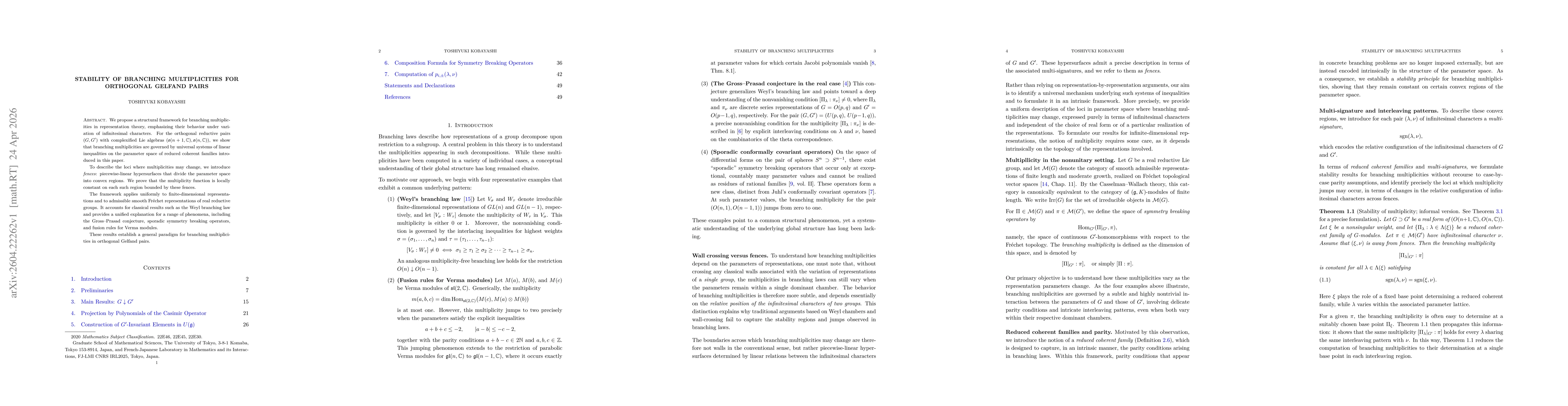 Thumbnail for Stability of Branching Multiplicities for Orthogonal Gelfand Pairs