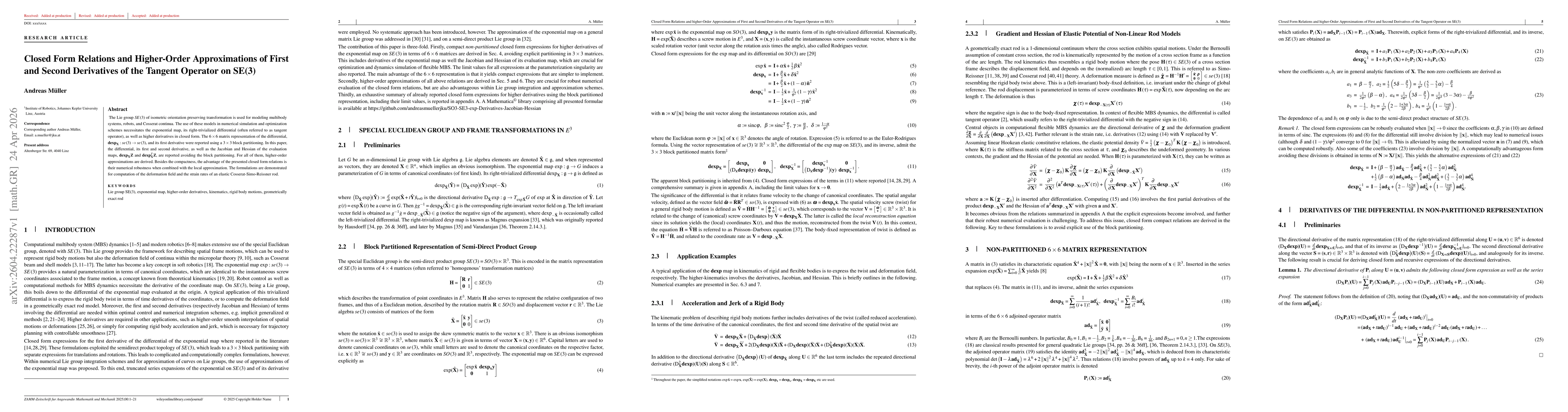 Thumbnail for Closed Form Relations and Higher-Order Approximations of First and Second Derivatives of the Tangent Operator on SE(3)
