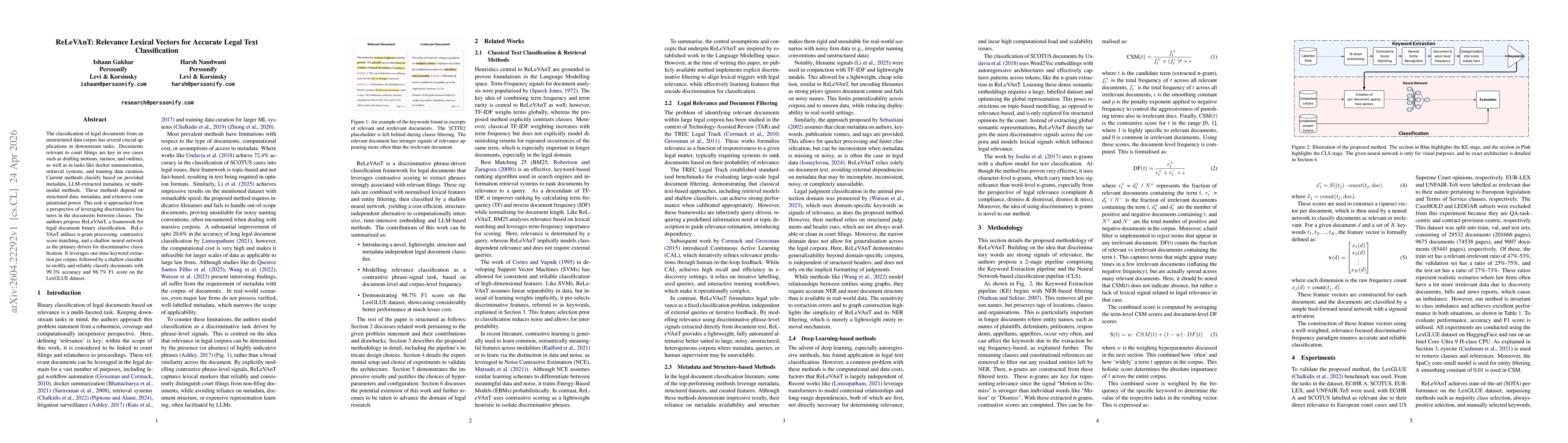 Thumbnail for ReLeVAnT: Relevance Lexical Vectors for Accurate Legal Text Classification
