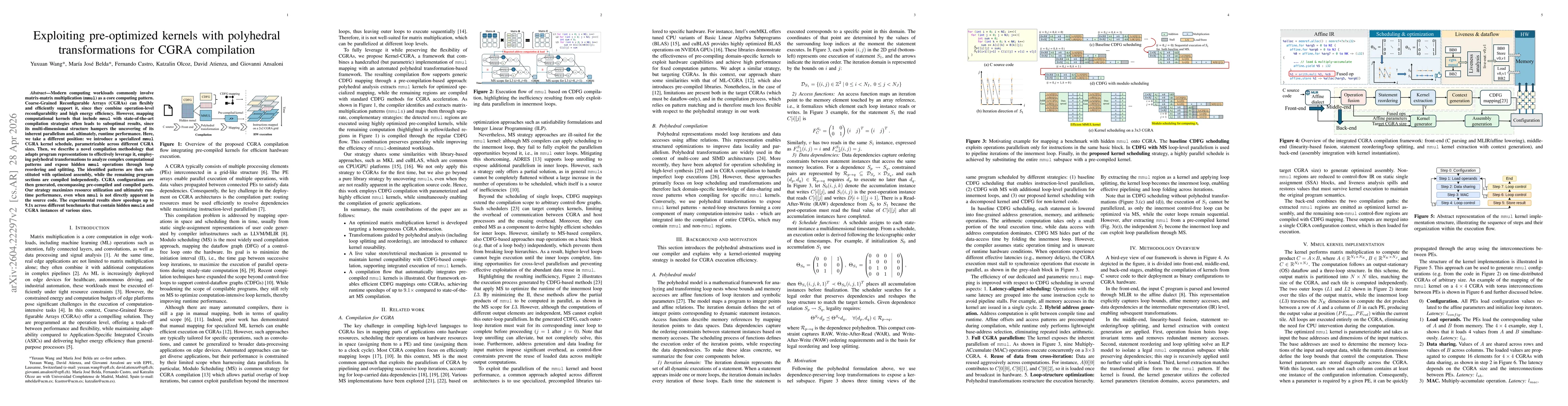 Thumbnail for Exploiting pre-optimized kernels with polyhedral transformations for CGRA compilation