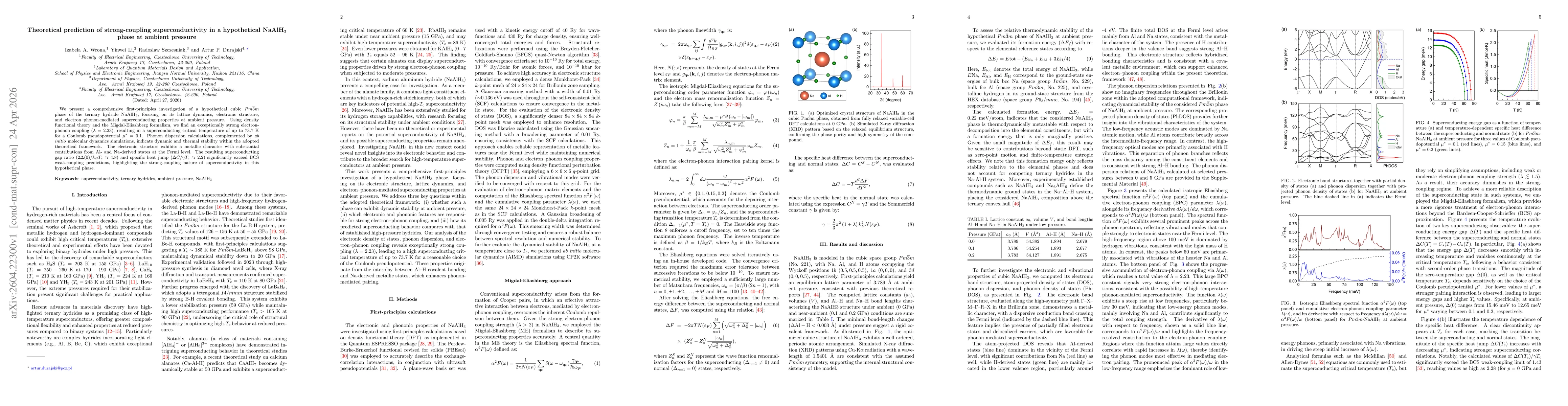 Thumbnail for Theoretical prediction of strong-coupling superconductivity in a hypothetical NaAlH3 phase at ambient pressure